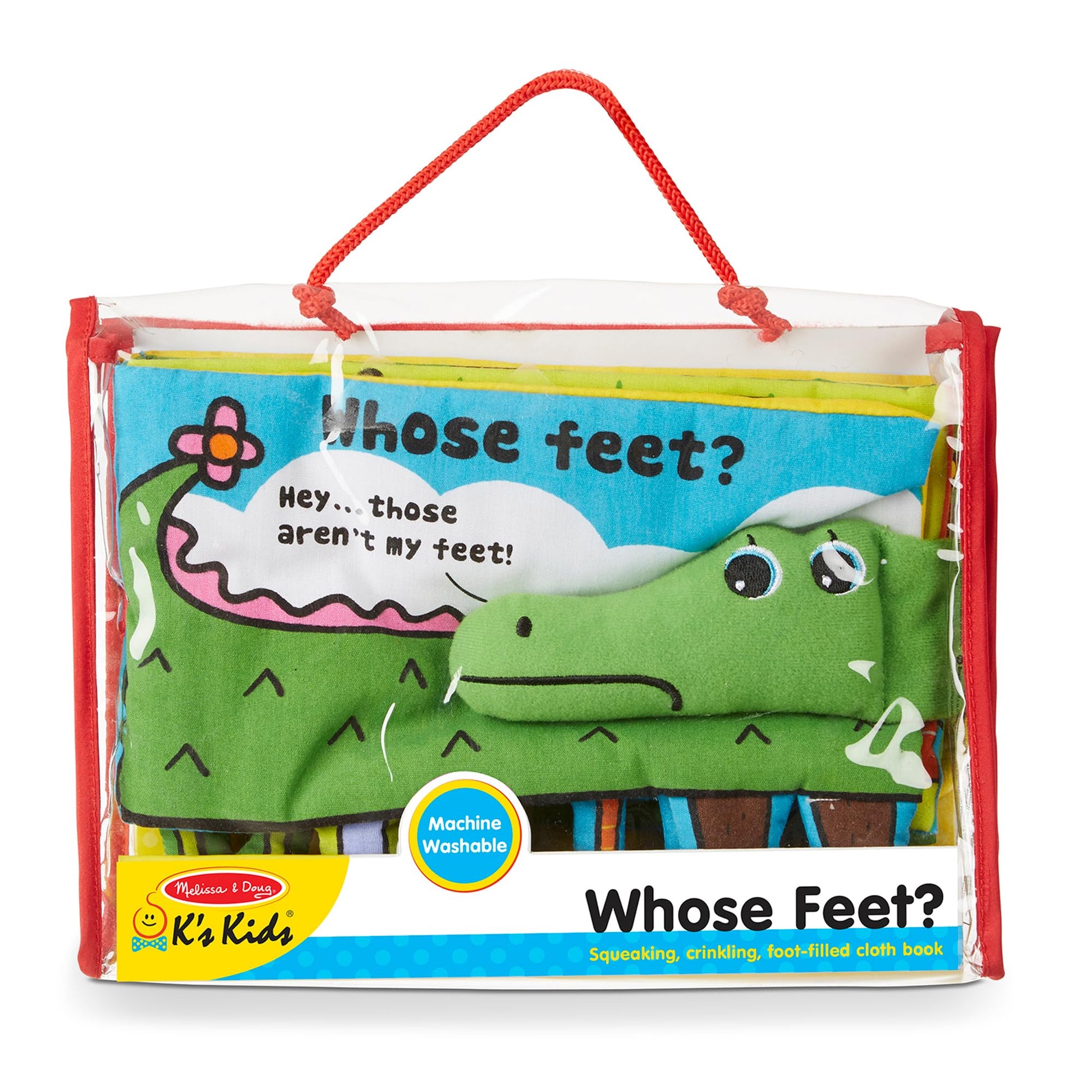 Melissa & Doug Soft Activity Baby Book - Whose Feet? Sensory Toys for Toddlers, Travel Toys for Toddlers Boys and Girls
