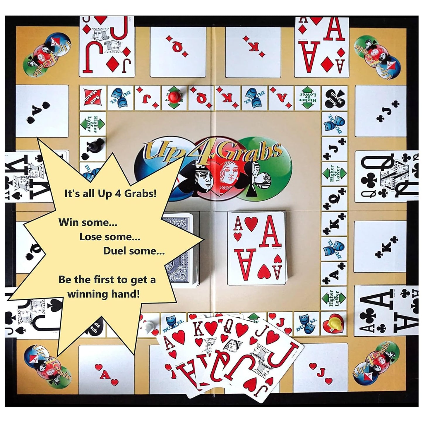 Up 4 Grabs - The Wild Card-Playing Board Game Packed with Twists and Turns - Classic Family & Adult Game Night Fun