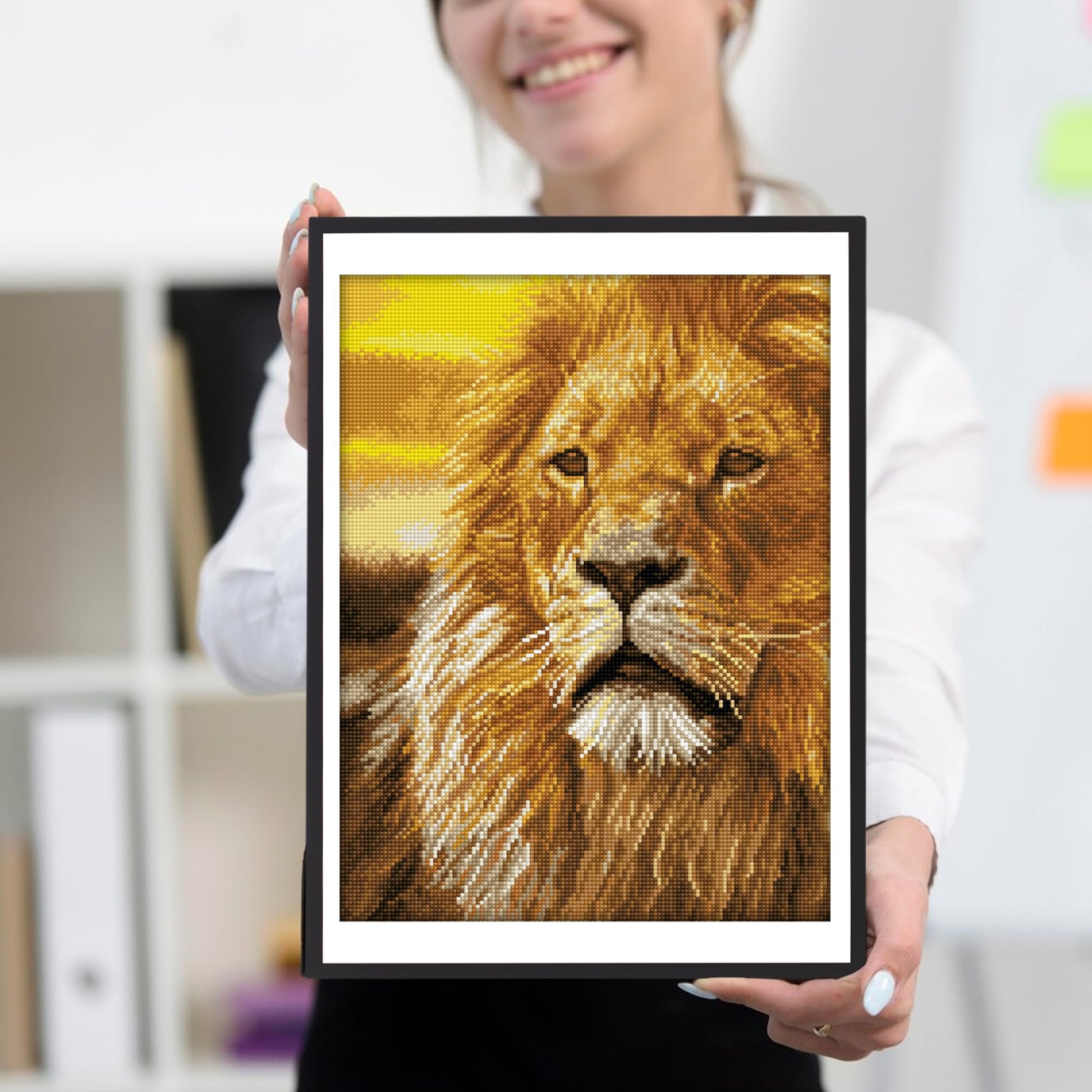DIAMOND DOTZ Lord of The Serengeti Lion Diamond Painting Kits for Adults - Diamond Art Kits a Relaxing Creative Craft Kit with Dotz Gems 17.7"x13.8"