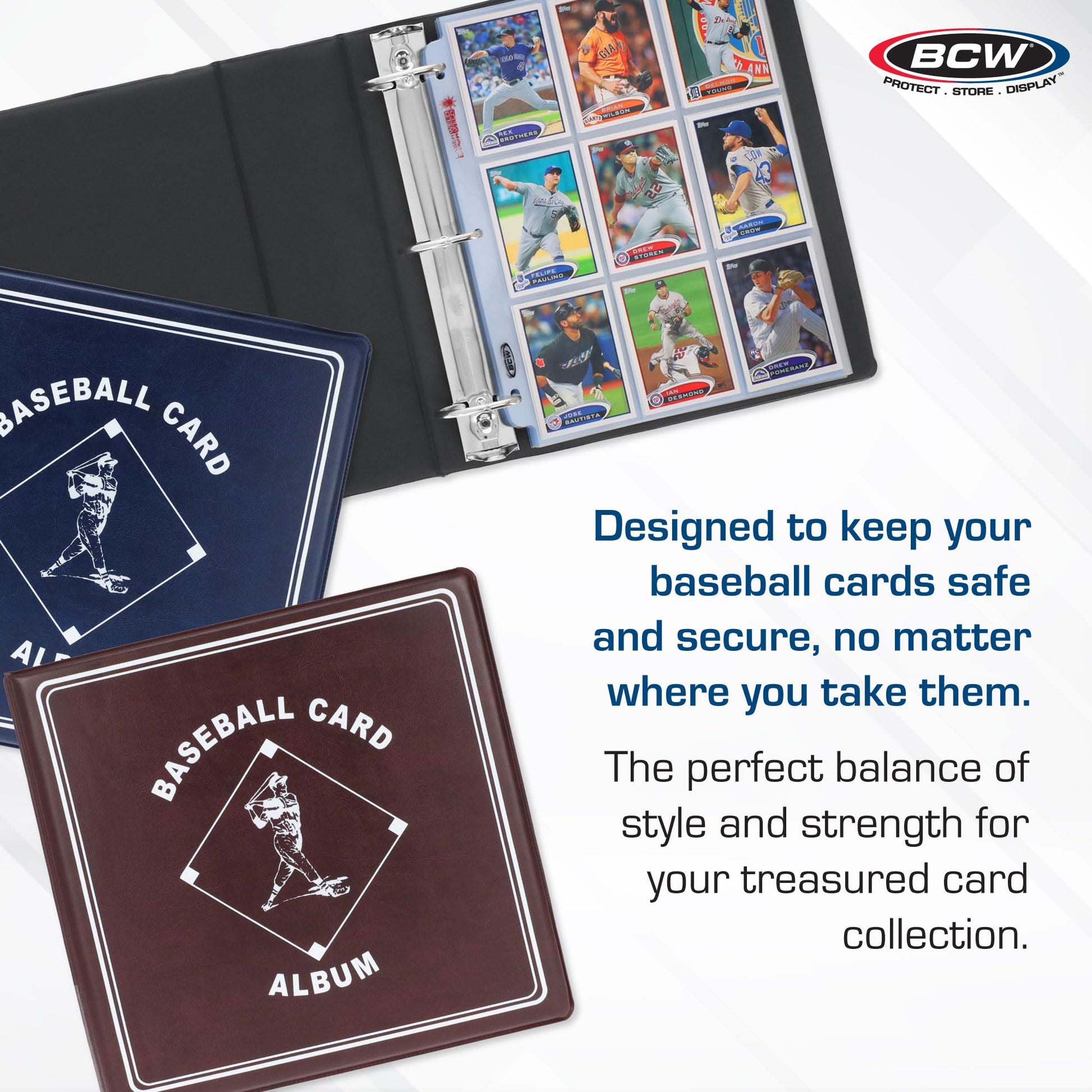 BCW Supplies Baseball 3" Album - Burgundy | Premium Durable Binder for 90 Baseball Cards Heavy-Duty D-Ring, Lasting Durability, and Classic Display |