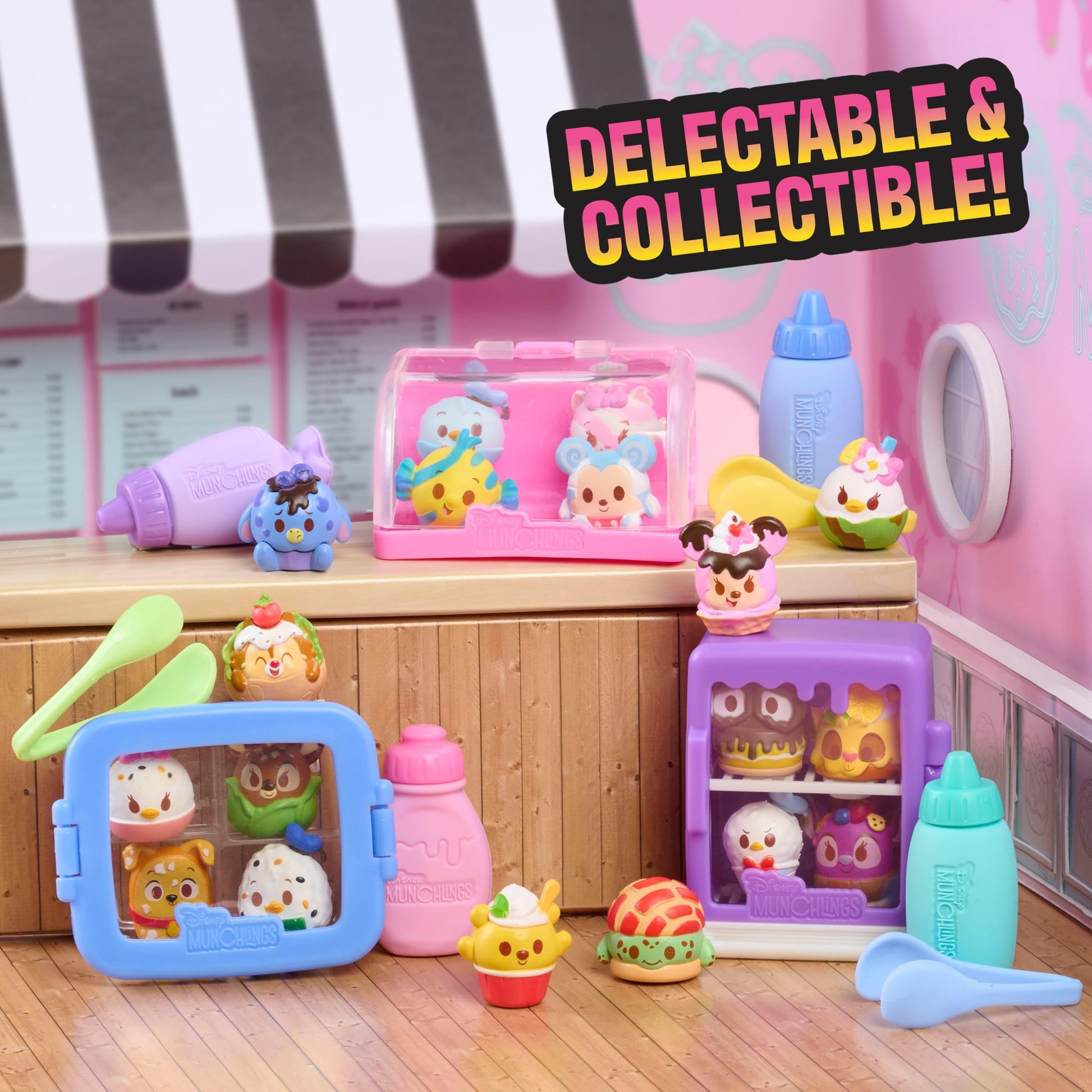 Disney Munchlings Mini Munch Displays, 7-piece Color Change Figure Set, Blind Box, Kids Toys for Ages 3 Up by Just Play