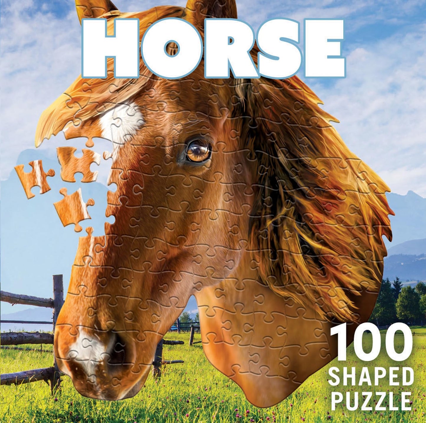 Masterpieces Horse Jigsaw Puzzle - 100 Pieces, Earthy Brown, Portable, for Adults, Enhances Logical Thinking & Problem Solving Skills