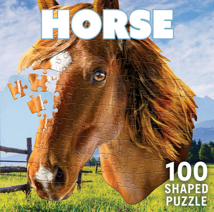 Masterpieces Horse Jigsaw Puzzle - 100 Pieces, Earthy Brown, Portable, for Adults, Enhances Logical Thinking & Problem Solving Skills