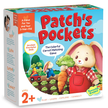 Peaceable Kingdom Patch's Pockets Color Matching Game for Toddlers - Fun Bunny & Carrot Game - Develops Fine Motor Skills & Color Recognition in 2