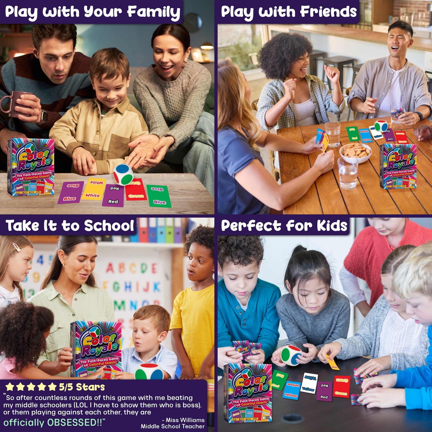 Zombie Ghost Games Color Royale Fast-Paced Family Card Game - Color Matching Party Game for Kids and Adults Fun Board Game Night - 5 to 15 Minutes