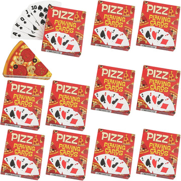 Fun Express 2 3/4" x 3 1/4" Pizza-Styled Triangle Playing Cards - 12 Pieces