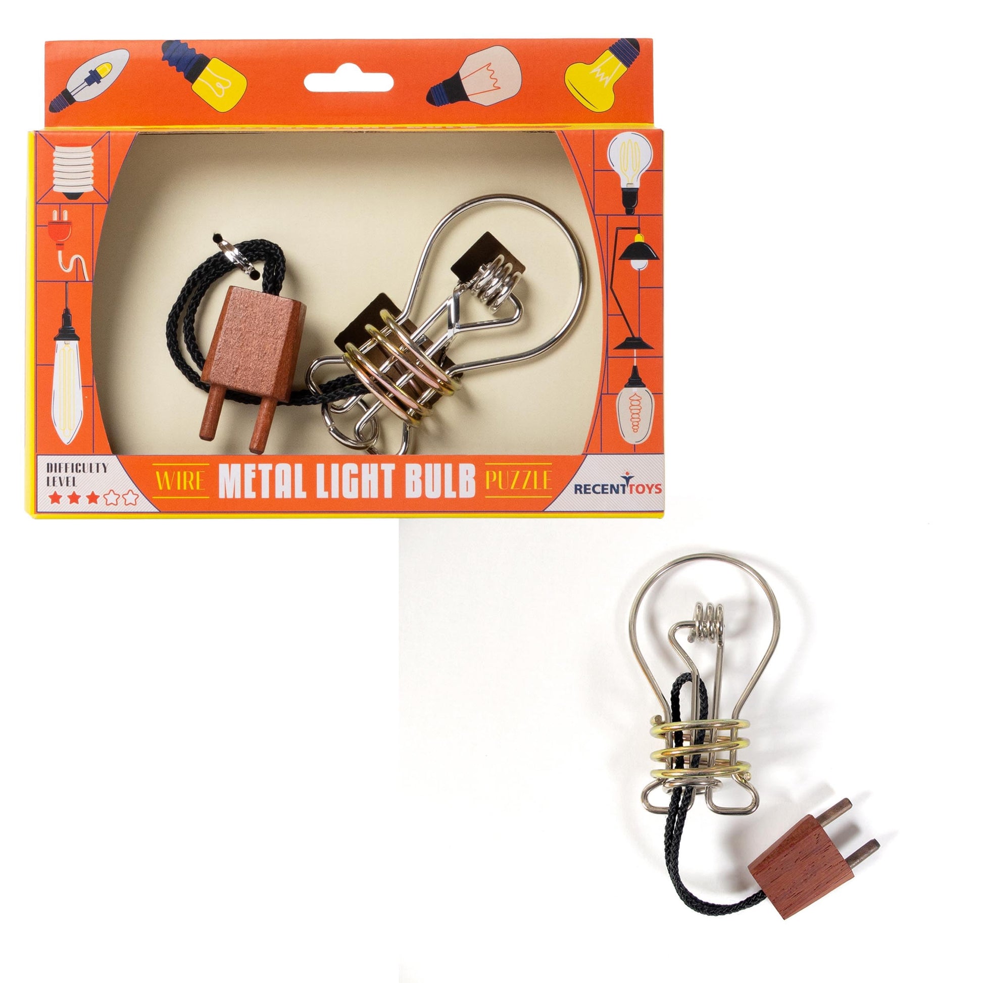 Recent Toys Constantin Metal Light Bulb Brainteaser Mechanical Puzzle - Fun for Ages 14 - Up