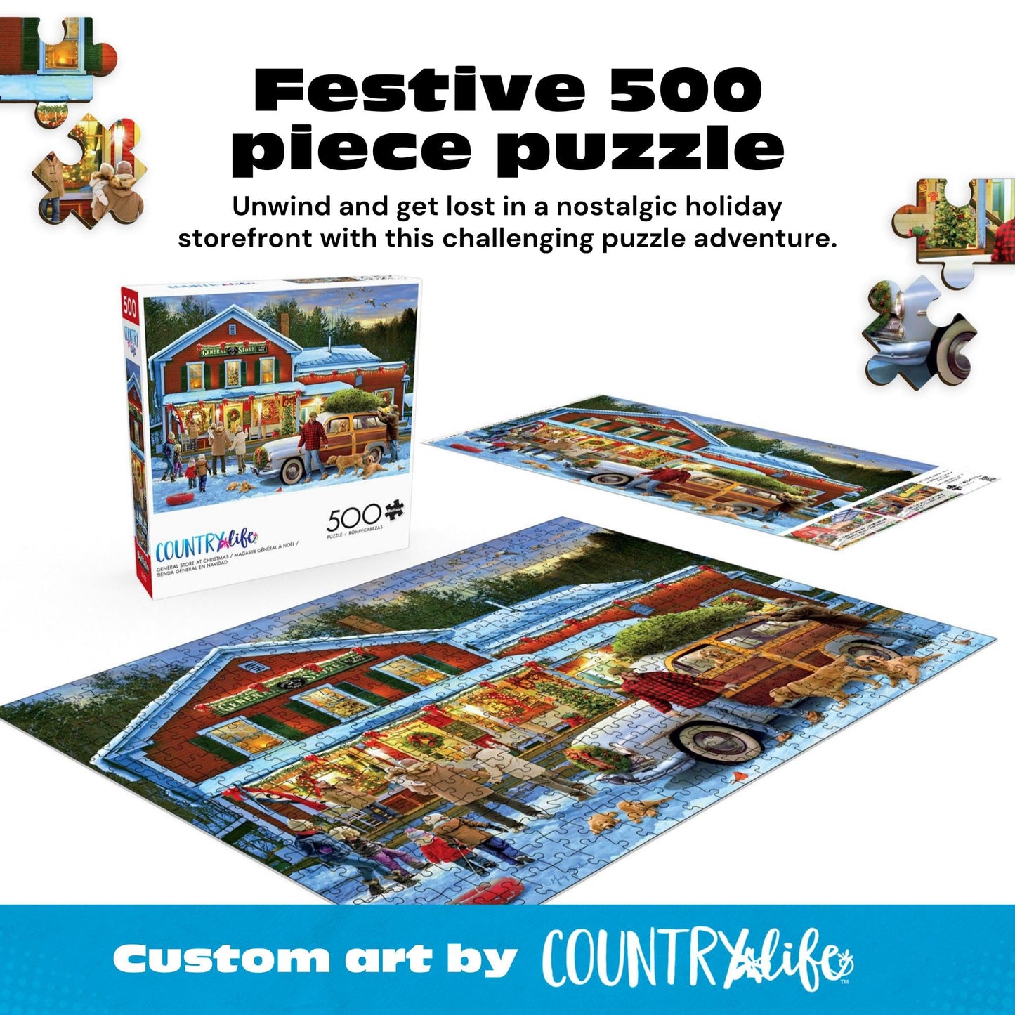 Buffalo Games - General Store at Christmas - 500 Piece Puzzle for Adults