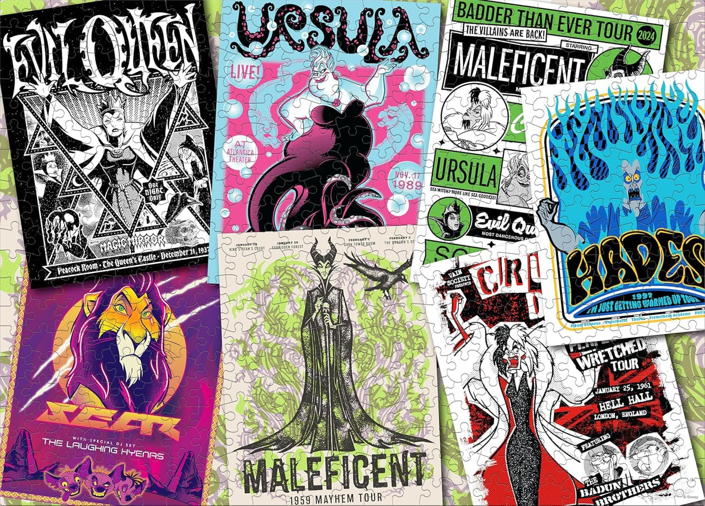 Ceaco - Disney Villains Gig Posters - 500 Large Piece Puzzle for Adults