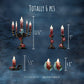 Cheerland Halloween Centerpieces 3D Rose Skull Candle Cutouts for Halloween Birthday Party Table Decorations