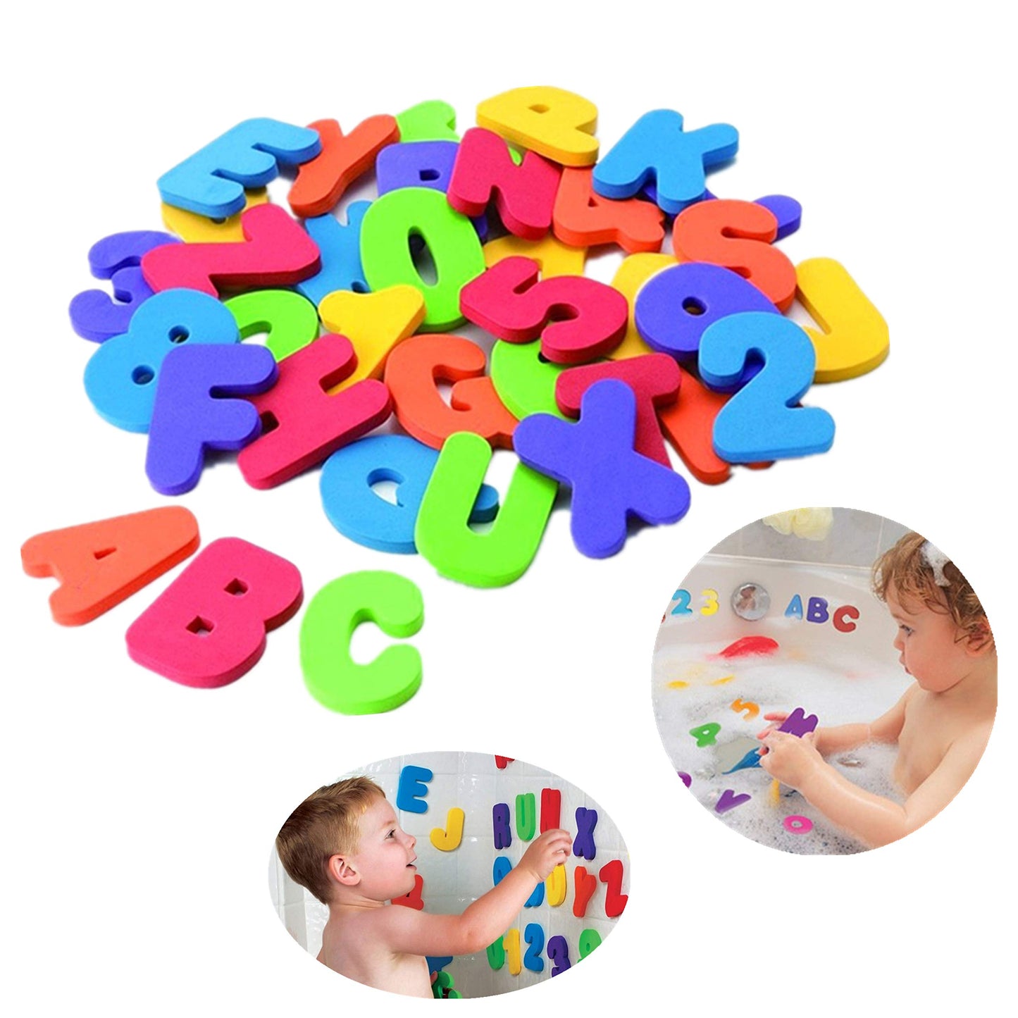 BAIVYLE Baby Bath Toys Foam Fun Alphabet Letters and Numbers-Floating Toy 36 PCS ABC for Bathtub Educational Kids Boys Girls. Baby Bath Time