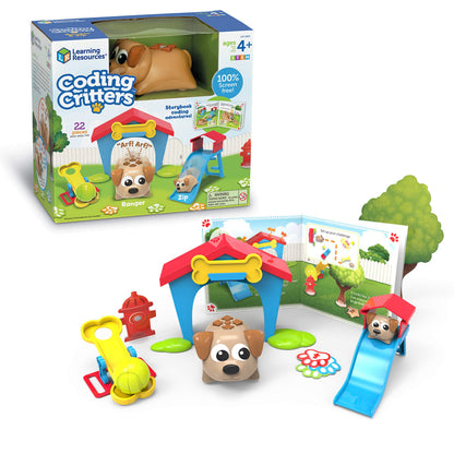 Learning Resources Coding Critters Ranger & Zip,22 Piece Set, Ages 4+, Screen-Free Early Coding Toy for Kids, Interactive STEM Coding Pet, Gifts for