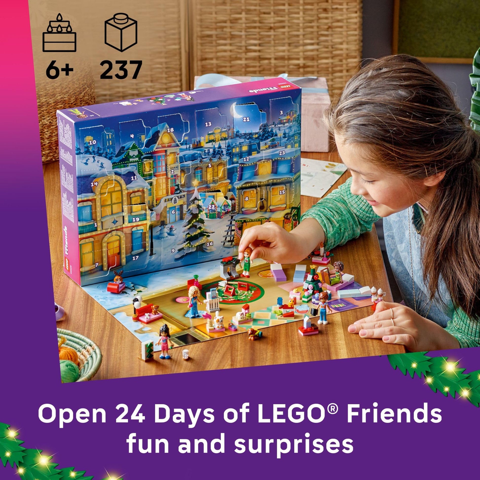 LEGO Friends Advent Calendar 2025 Building Toy - Holiday Countdown Set for Girls & Boys, Ages 6+ - 24 Buildable Surprises, 5 Minidolls & 5 Pets - Kids