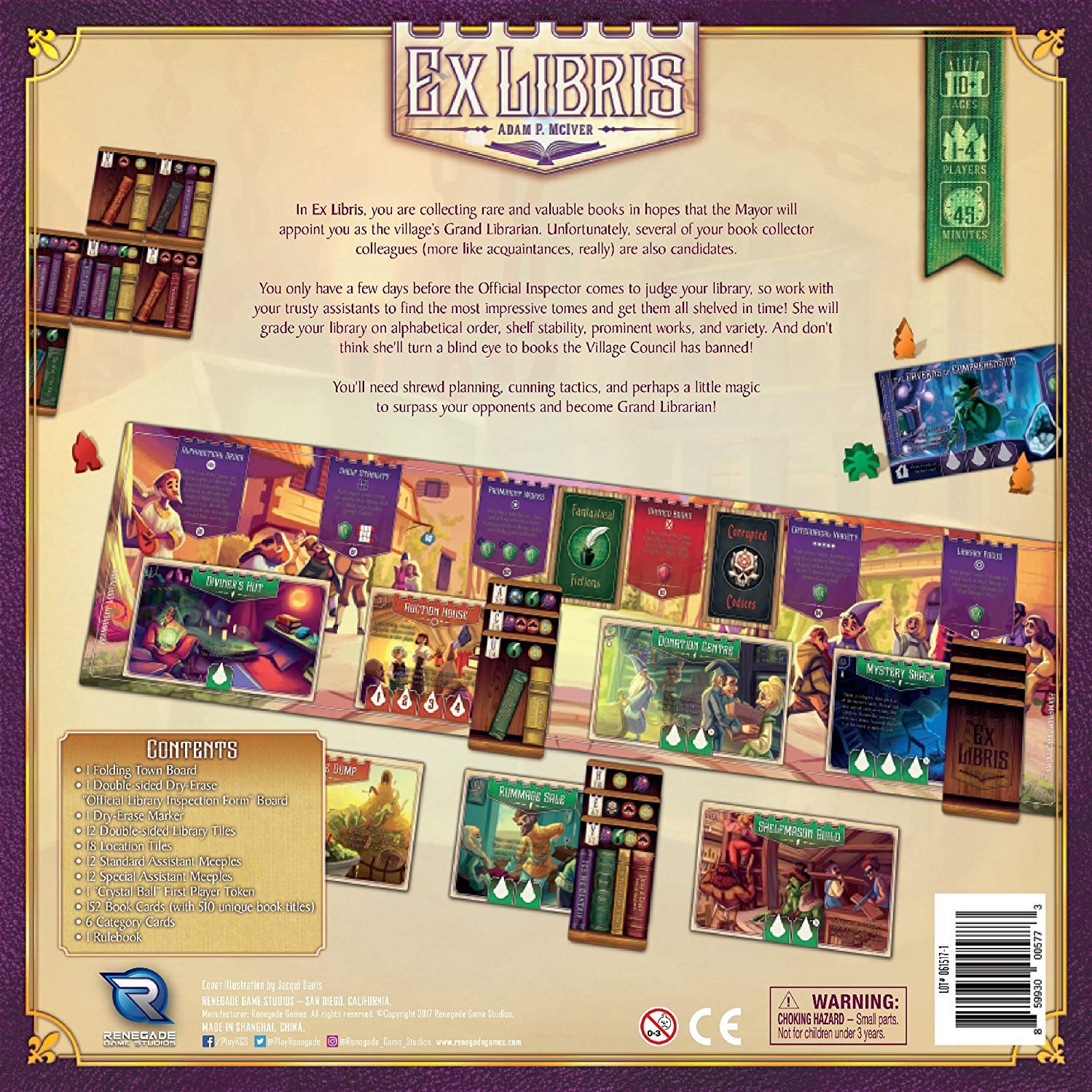Renegade Game Studios Ex Libris Board Game: Strategy Worker Placement for Family Game Night, Ages 10+