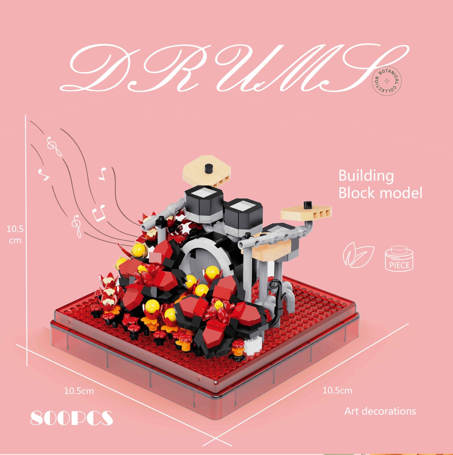 Musical Instruments Micro Blocks Building Sets,Classical Famous Building Block Set,1500 PCS for Adults and Kids,Guitar and Drum Set with Clear Plastic