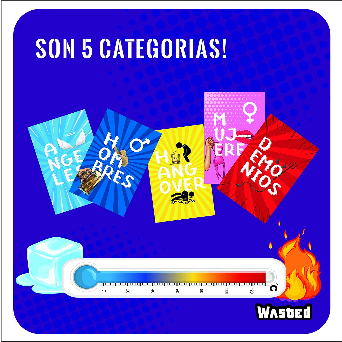 WASTED - The Party Game by Happy Ending Games - Gaming Cards - Board Game of Dares (Spanish Version)