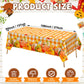 Newwiee 3 Pcs Thanksgiving Disposable Tablecloths Plastic Fall Table Covers 54 x 108 Inch Autumn Rectangle Tablecloths Pumpkin Maple Leaves Turkey