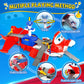 Super Wings Jett's Takeoff Tower 2-in-1 Airplane Toys Playset with 2" Jett Mini Figure Transform-a-Robots, Toys for Preschool Kids, Gifts for Boys