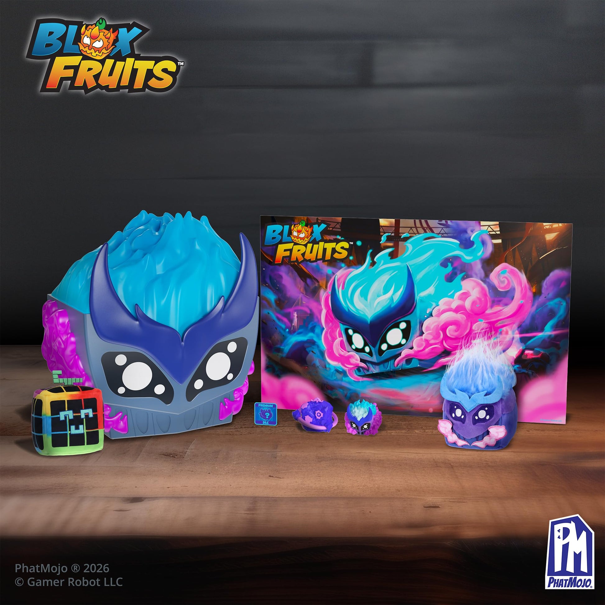 Blox Fruits - Gas Fruit Storage Case Bundle - Series 3 - Plush Toys, Minifigures, Poster - Includes DLC Code Redeemable on Roblox - Officially