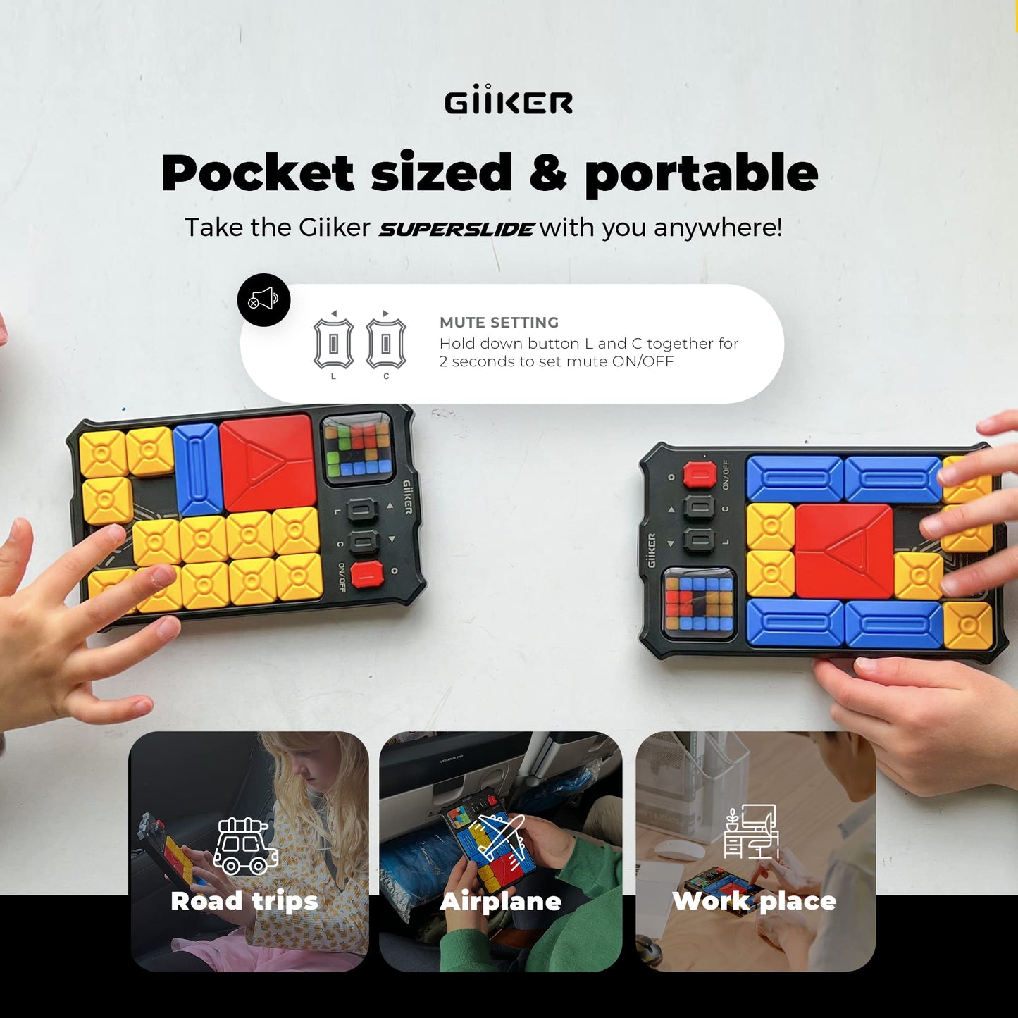 GiiKER Super Slide Puzzle Game, 500+ Challenges, STEM Toy for Ages 6+