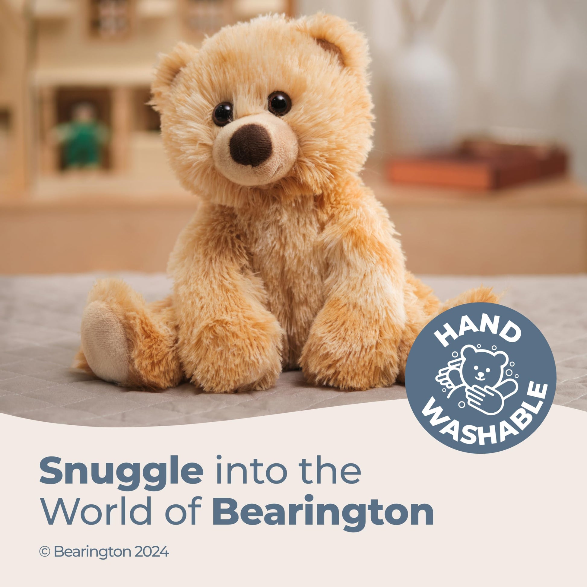 Bearington Lil’ Kipper Classic Teddy Bear Stuffed Animal Plush Toy - 11.5" Soft Brown Plush with Cute Nose and Floppy Body - Huggable Teddy Bear Gift