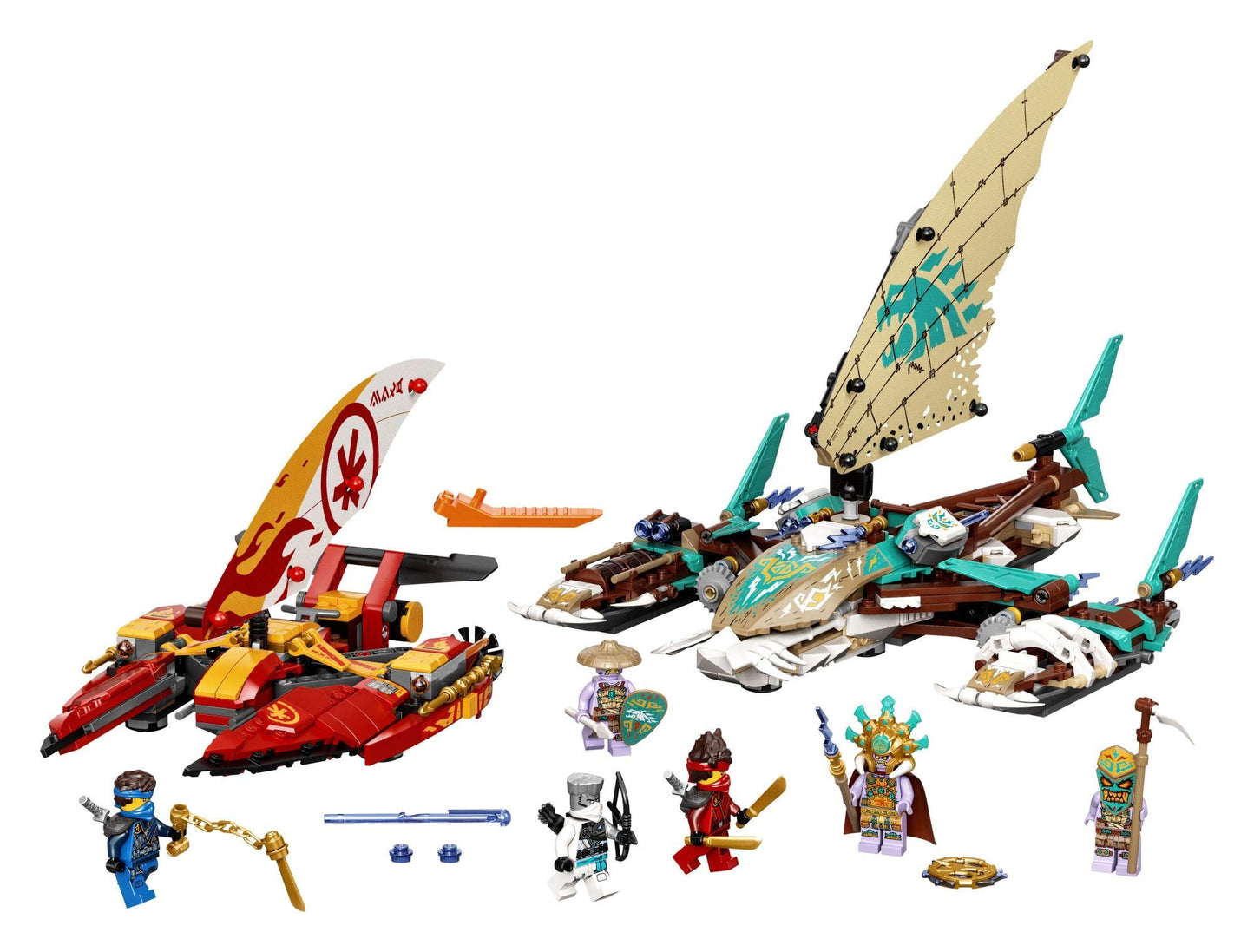 LEGO NINJAGO Catamaran Sea Battle 71748 Building Kit; Ninja Playset Featuring Catamaran Toys and NINJAGO Kai, Jay and Zane; Best Gift for Kids Who