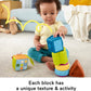 Fisher-Price Baby Toy Busy Activity Sensory Blocks with Fine Motor Activities for Infants and Toddlers Ages 6+ Months