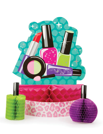 Creative Converting 317717 Sparkle Spa Party Honeycomb Table Centerpiece, Pink/Blue, Multi-colored, Standard