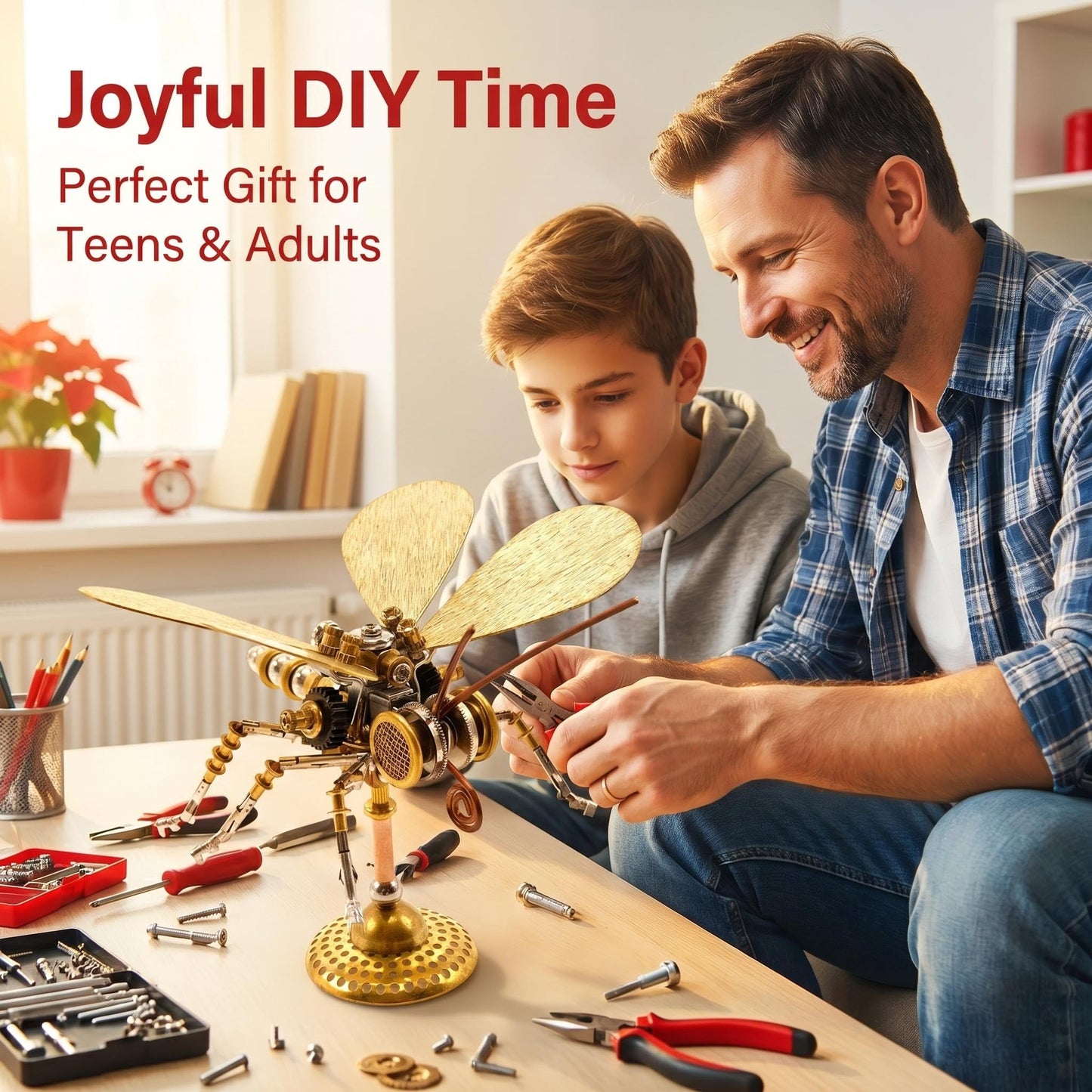 Steampunk Mechanical Insect Butterfly 3D Metal Puzzle Model Kits for Adults 150+ Parts Stunning Desk Decor Christmas & Birthday Gift for Men Adults