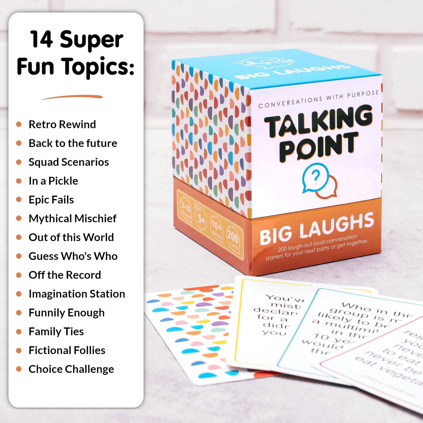 Funny Conversation Cards for Adults and Families - 200 Hilarious Questions and Conversation Starters - Group Game for Family Reunions, Parties & Game