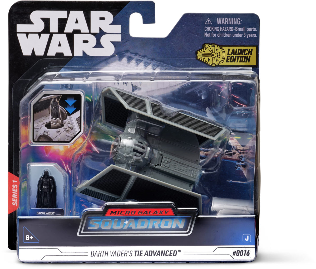 Star Wars Micro Galaxy Squadron Starfighter Class Darth Vader’S TIE Advanced - 5-Inch Vehicle with 1-Inch Micro Figure,Black