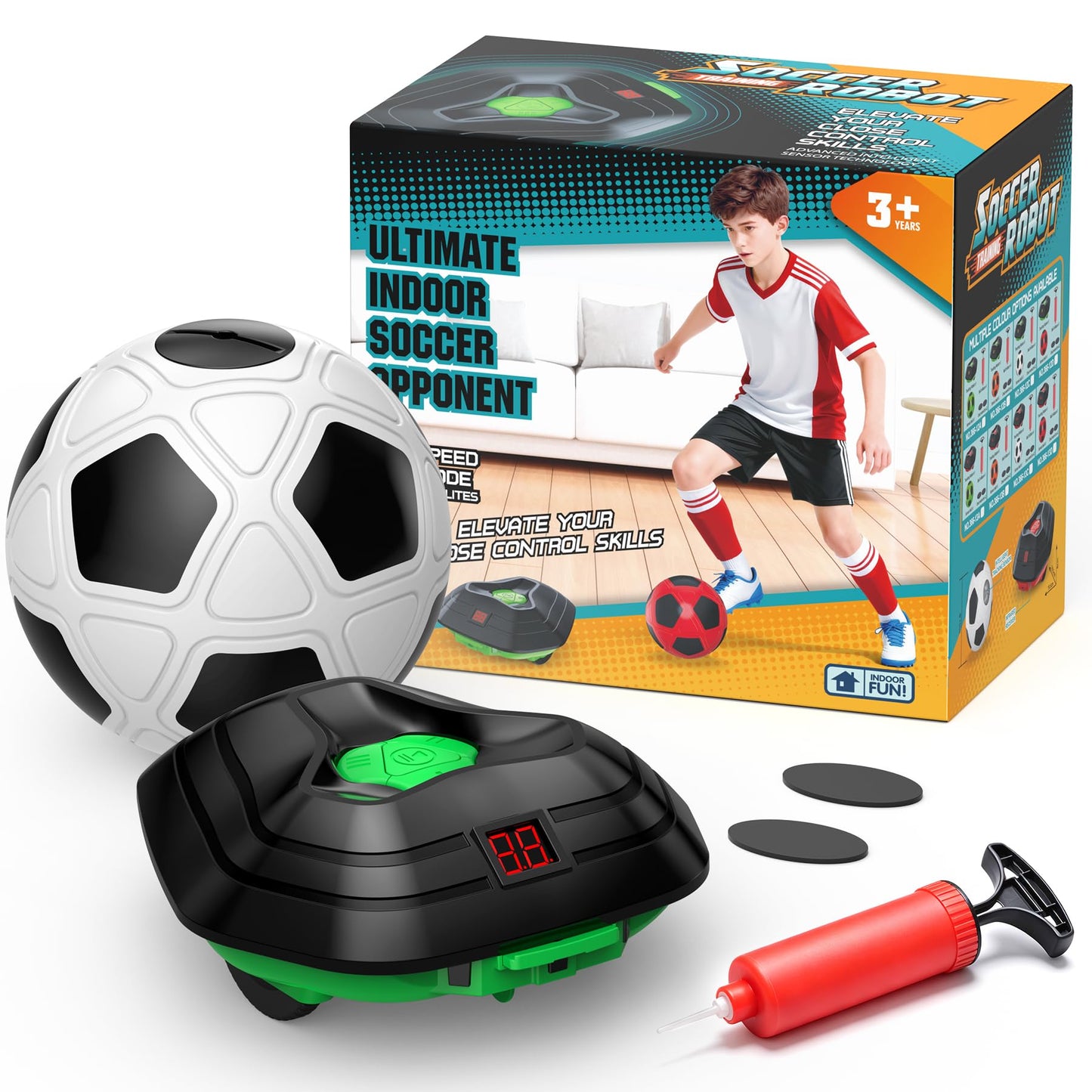 DyBaxa Soccer Training Equipment, Soccer Bot with Indoor Smart Ball