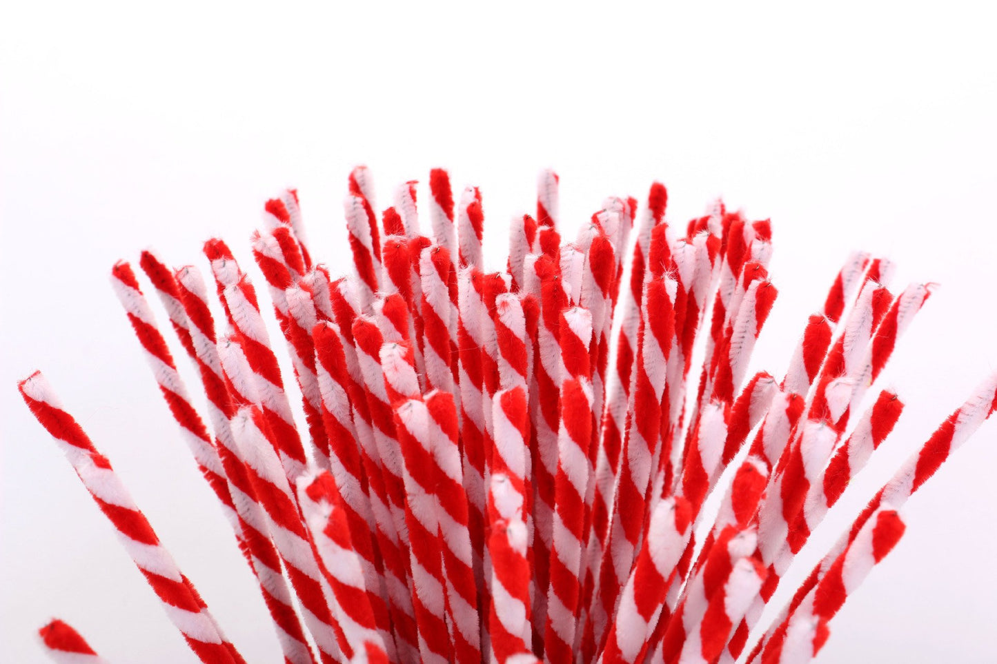 Carykon Red Striped Chenille Stems Pipe Cleaners, Pack of 100 (Striped-Red)