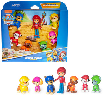 Paw Patrol - Paw Patrol Gift Set 7 Rescue Wheels Figurines - Collectible Action Figures - All-Terrain Theme - Ages 3+