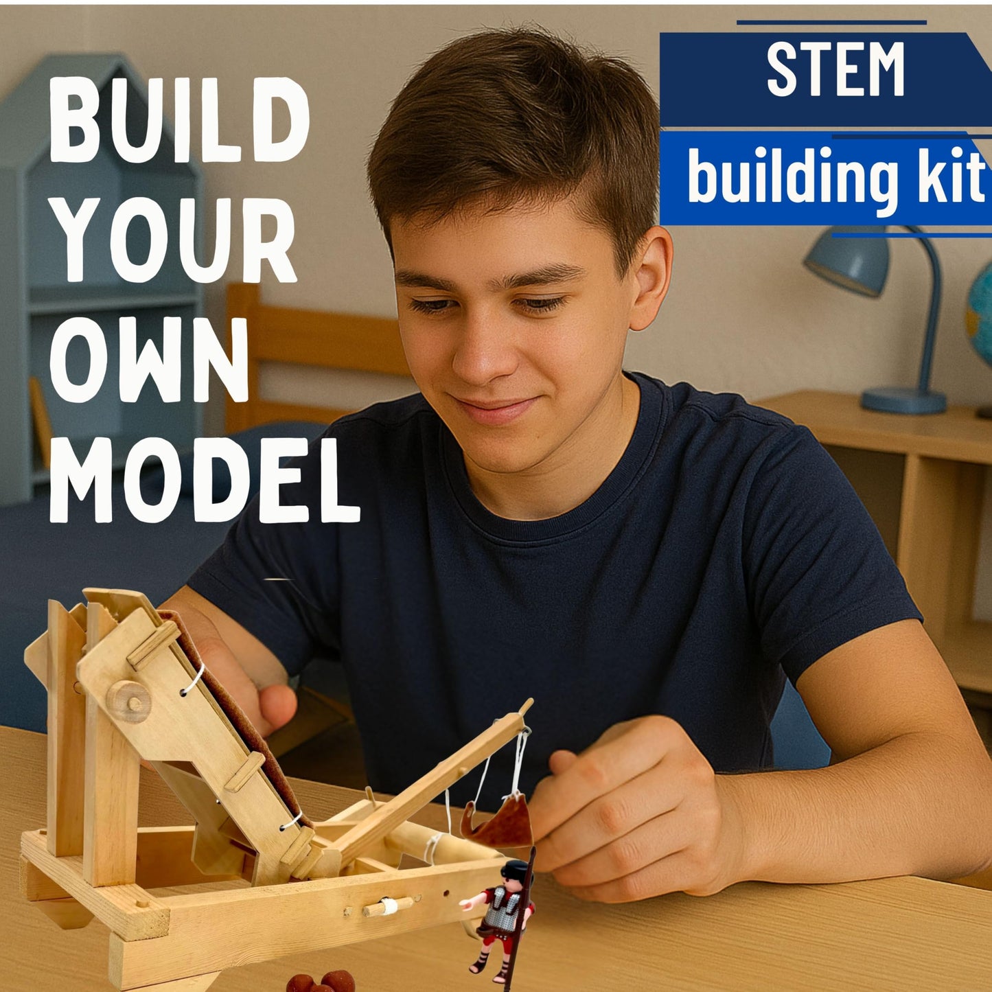 Pathfinders STEM Kit - Medieval Onager Catapult | Build Your Own Working Siege Engine | Wooden Model Kit for Teens and Adults | Educational STEM