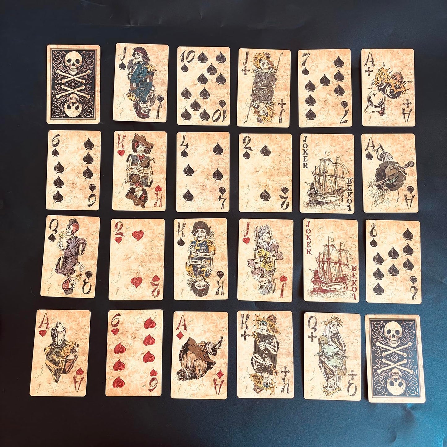 Black Lotus Pirate King Collection Playing Cards Poker Deck 54 Cards Retro Style for Entertainment