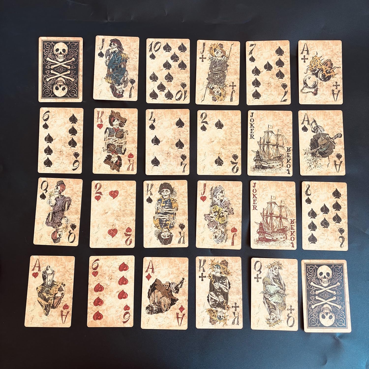 Black Lotus Pirate King Collection Playing Cards Poker Deck 54 Cards Retro Style for Entertainment