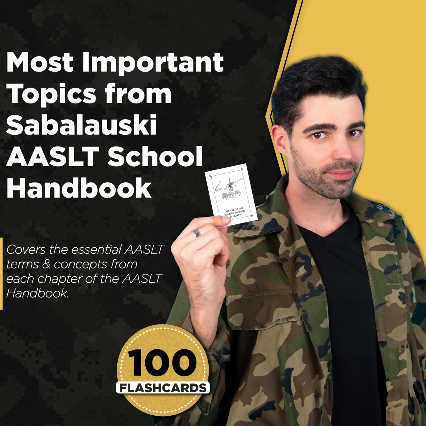 Army Flashcards- Air Assault School Study Flashcards | 100 of the Most Important Topics from Sabalauski AASLT School Handbook | February 2018 | Made