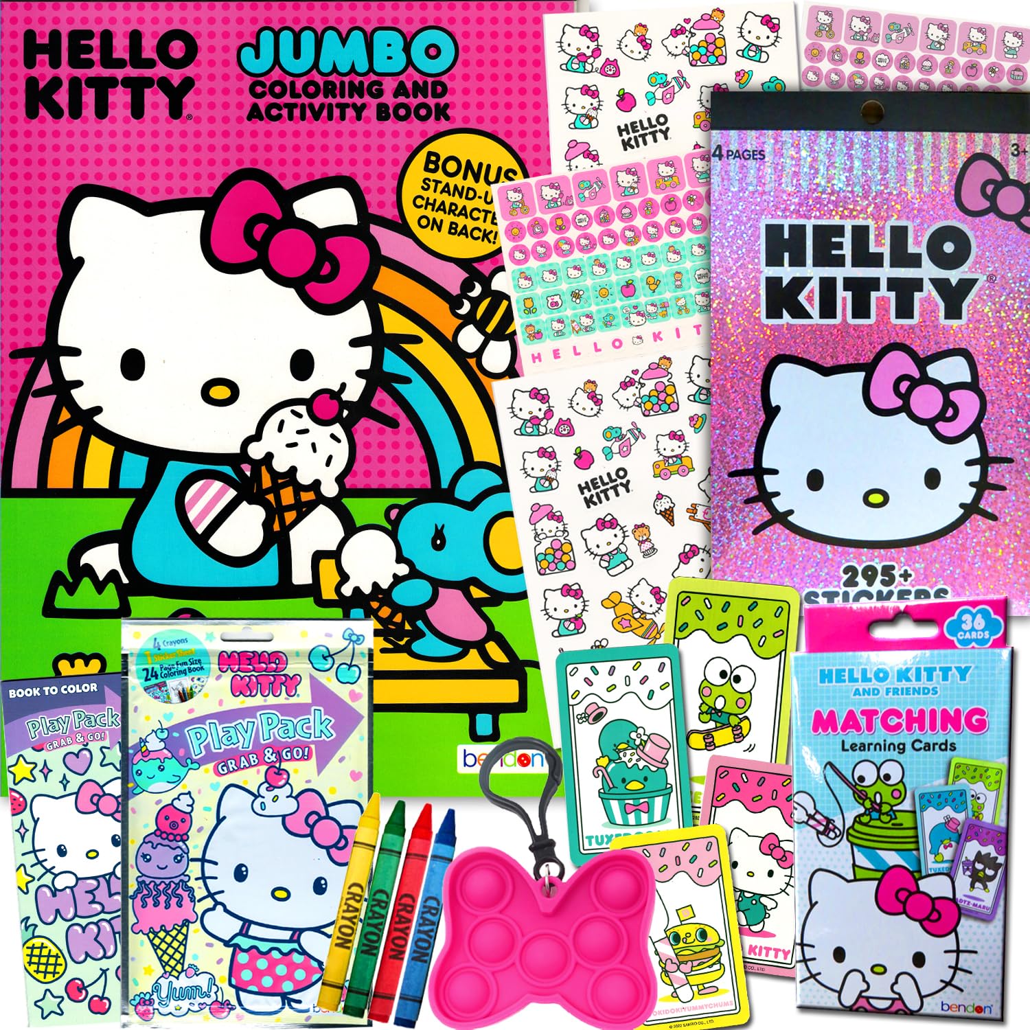 Hello Kitty Coloring and Acitivty Book Super Bundle for Kids, Girls - Set Includes Stickers, Kids Coloring Book and More