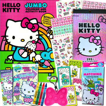 Hello Kitty Coloring and Acitivty Book Super Bundle for Kids, Girls - Set Includes Stickers, Kids Coloring Book and More