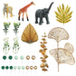 26 PCS Jungle Animal Cake Toppers Safari Animals Figure Gold Palms Picks Jungle Wild One Animals Cake Decorations for Safari Theme Birthday (style 1)
