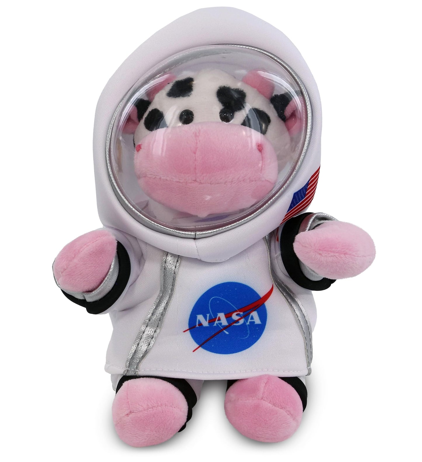 DolliBu Cow Astronaut Plush Toy - Farm Life Astronaut Stuffed Animal with Space Helmet and NASA Astronaut Suit, Spaceman Doll Decor for Girls and Boys