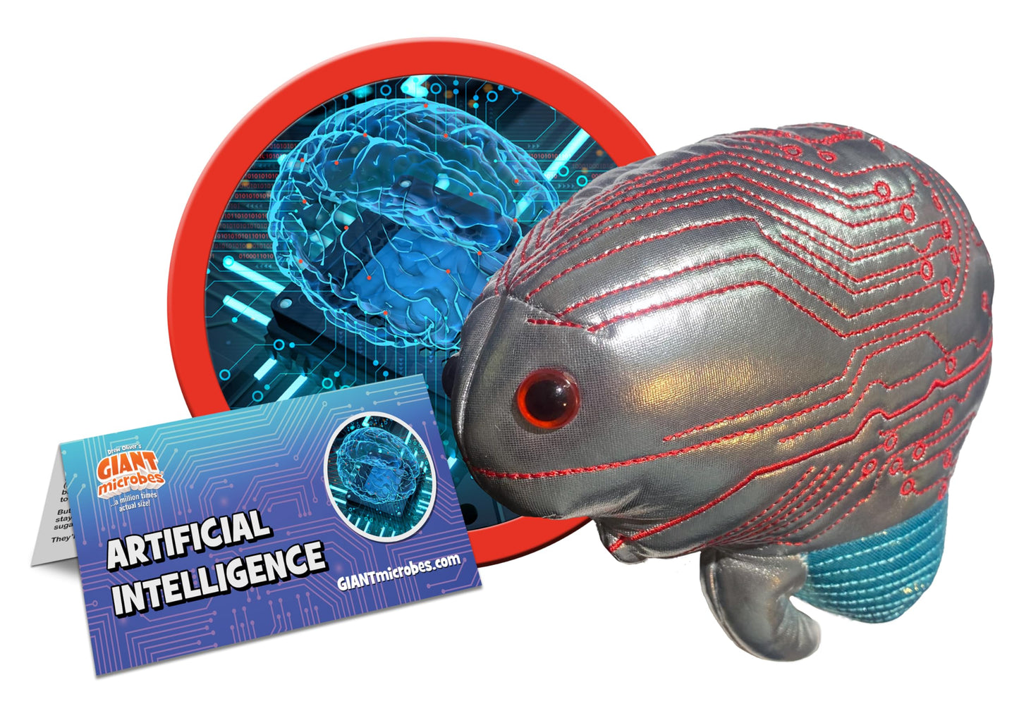 GIANT MICROBES AI Brain Plush, Gift for Med Student, Neuroscience Gift, STEM Gifts, AI Gifts, Artificial Intelligence, AI Engineering. STEM Science