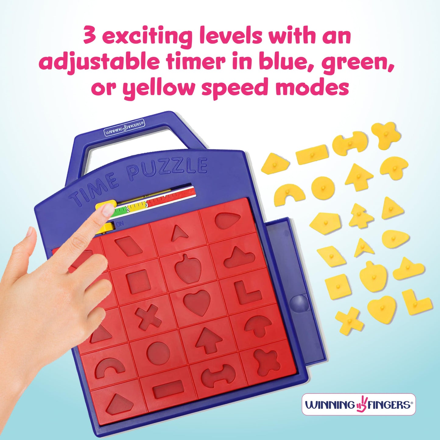 Winning Fingers Shape Toy Puzzle Game - Pop Up Board Game with Shape Puzzles - Two Players Concentration Games Puzzle Board Matching Game
