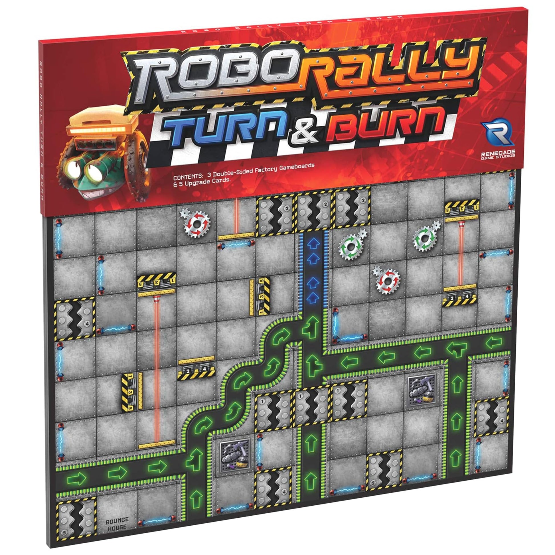 Renegade Game Studios Robo Rally: Turn & Burn Expansion Board Game - Strategy, Ages 12+, 2-6 Players