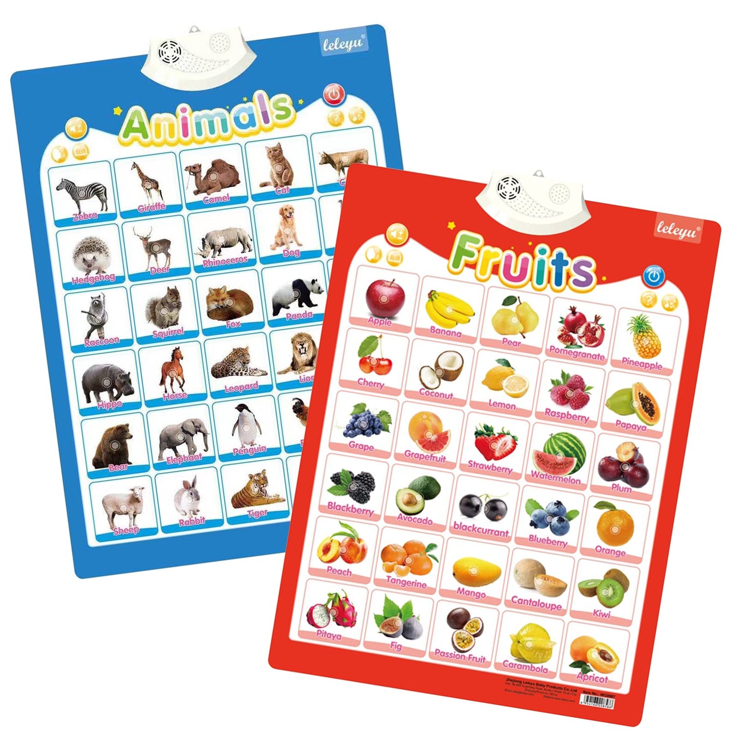 4Pcs Electronic Interactive Alphabet Wall Chart for Kids, ABC Learning for Toddlers, Learning Toys for Toddlers, Talking ABC Animal Vehicles