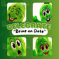 The GigglePickles - BrineStein 6” Plush Pickle - Shake for Giggle Sound (No Batteries) - Embroidered Funny Face - Textured Stipples, Top Loop