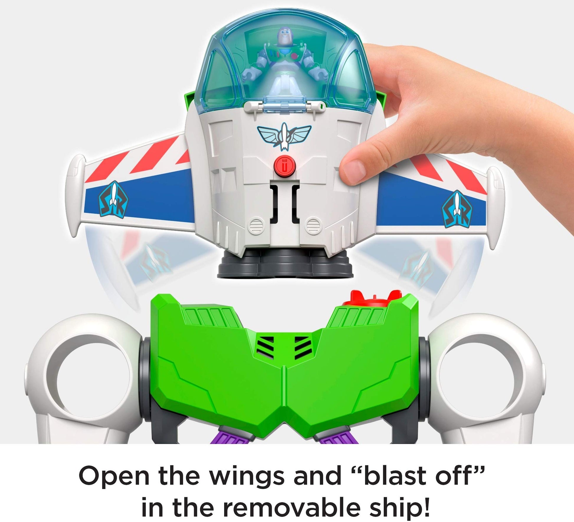 Fisher-Price Imaginext Preschool Toy Disney Pixar Toy Story Buzz Lightyear Robot Playset with Spaceship for Pretend Play Kids Ages 3+ Years