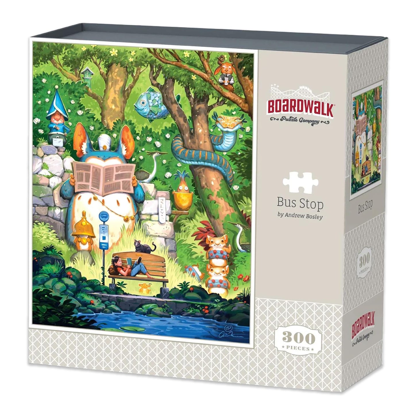 Boardwalk Puzzles Bus Stop, 300 Piece Jigsaw Puzzle, 16 x 20 Inches, Made in USA