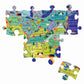 eeBoo This Land is Your Land 100 Piece Children's Puzzle, 27" x 18" USA Map